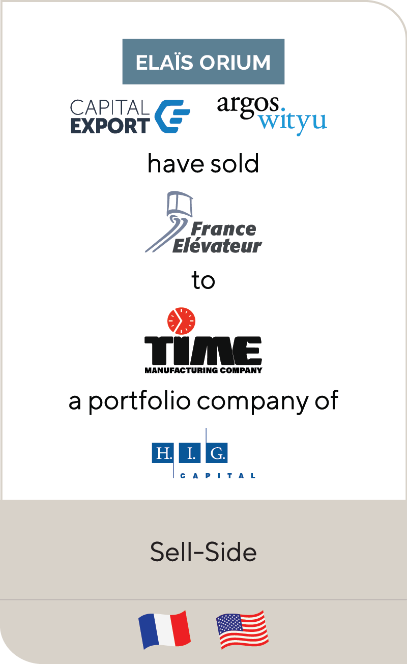 Elais Orium Capital Export Argos Wityu France Elevateur Time Manufacturing Co HIG Capital 2022