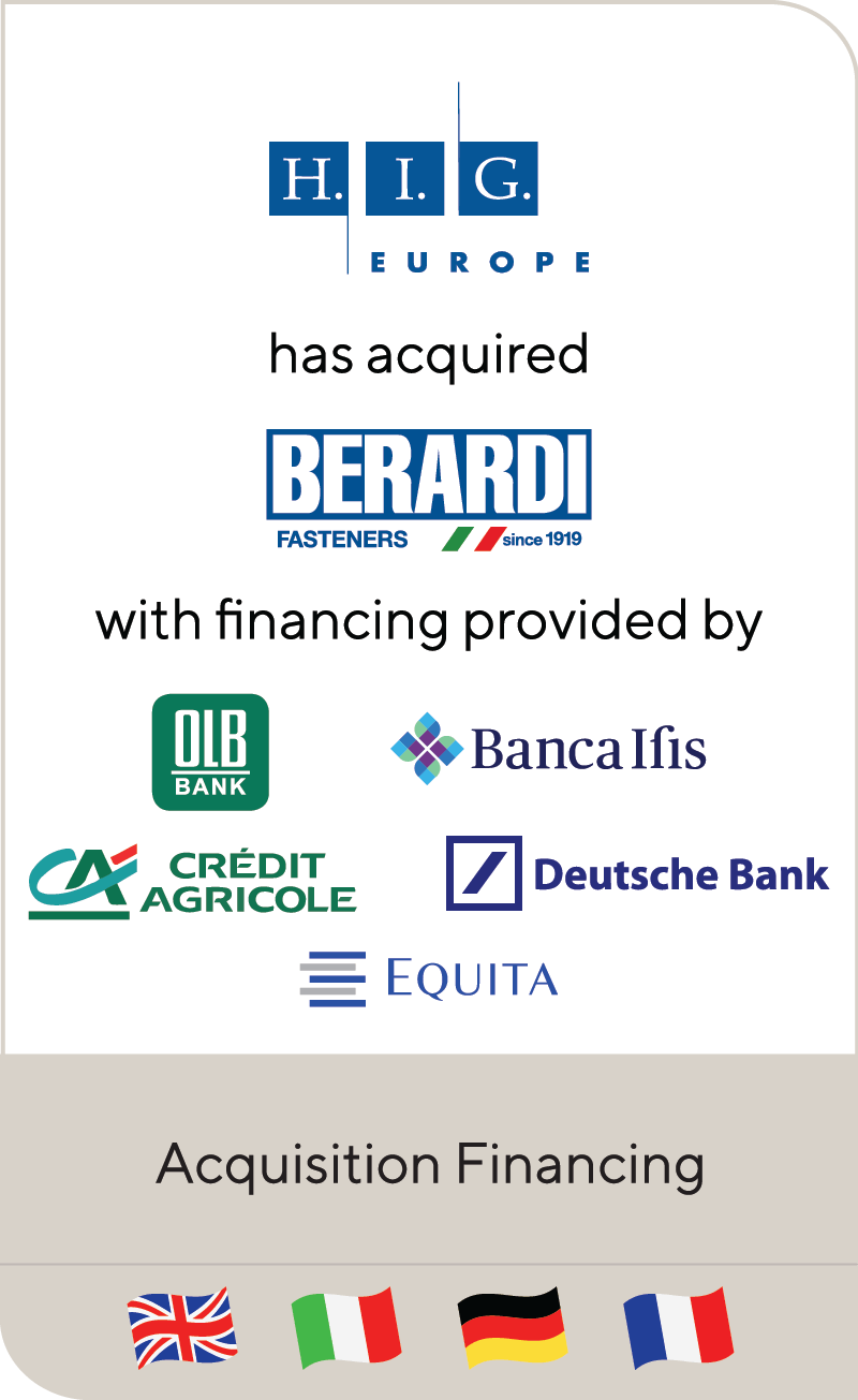 HIG Europe Berardi OLB Bank Banca Credit Agricole Deutsche Equita 2022